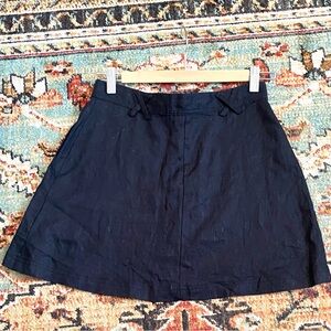 Reformation Black Linen Mini Skirt